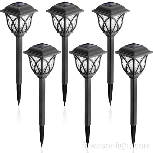 Wason 2/6 pack LED étanche Auto Auto sur / off Solar Crystal Pathway Player Garden Garden pour le paysage du patio de cour et passerelle